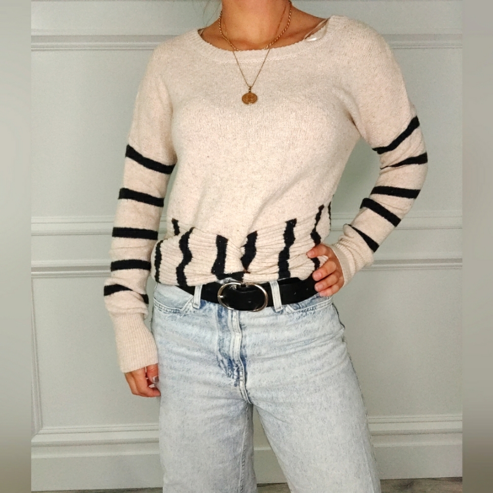 Cute Stripe Detail Sweater